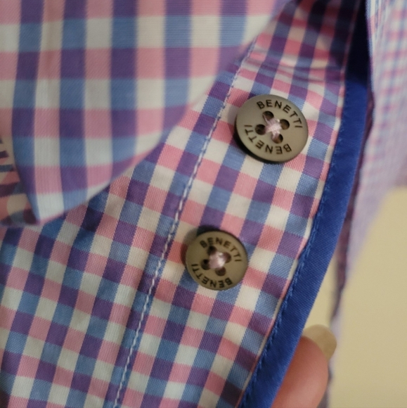 Benetii Classic Short Sleeve Plaid Button Down - Picture 3 of 6